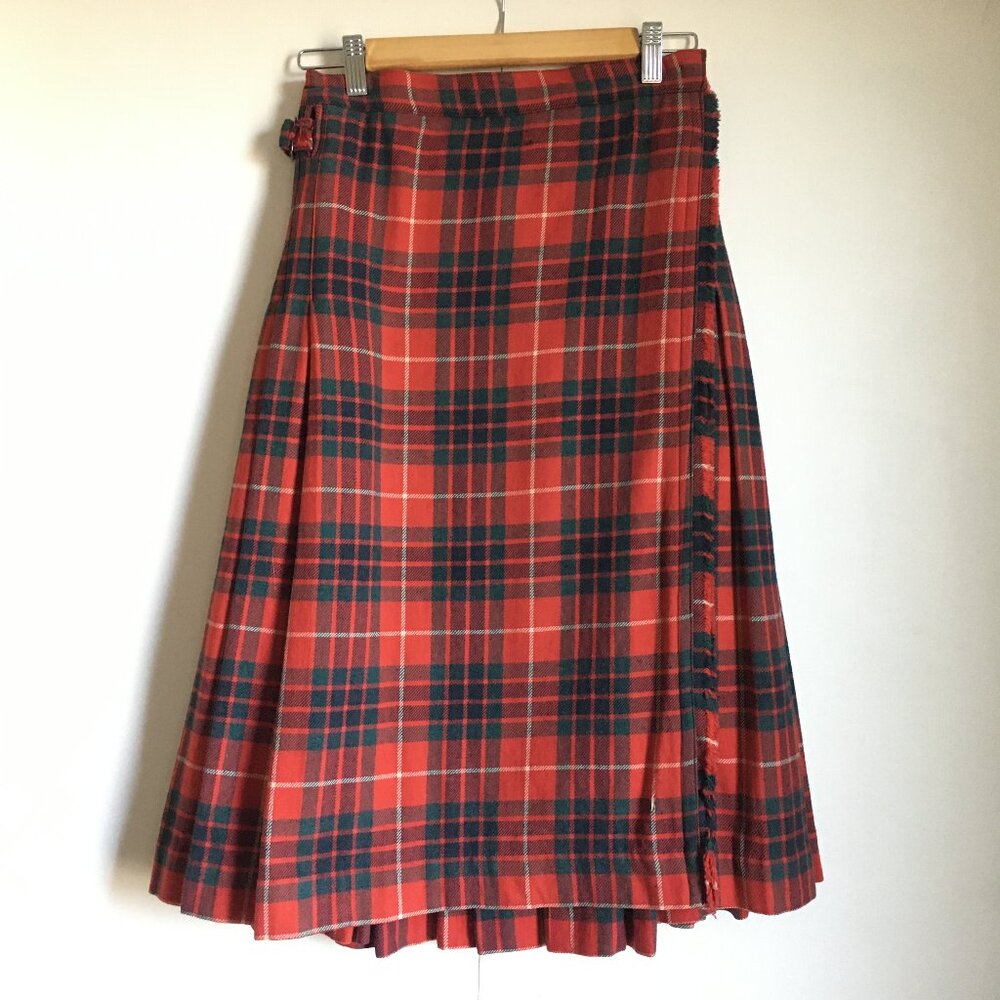 Vintage Fraser Scottish Tartan Wool Kilt 28W